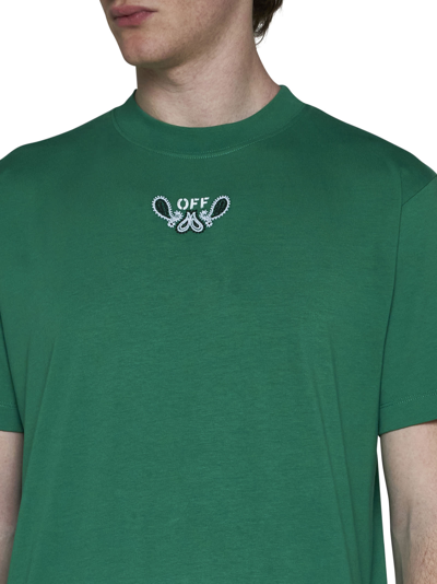 Shop Off-white T-shirt In Green White