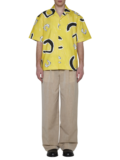 Shop Jacquemus Shirt In Monogramme Black Yellow