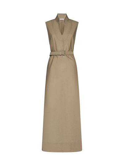 Shop Brunello Cucinelli Dress In Bleeker Beige