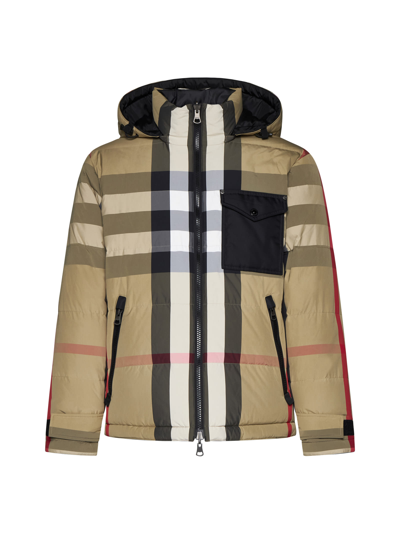 Shop Burberry Down Jacket In Archive Beige Ip Chk