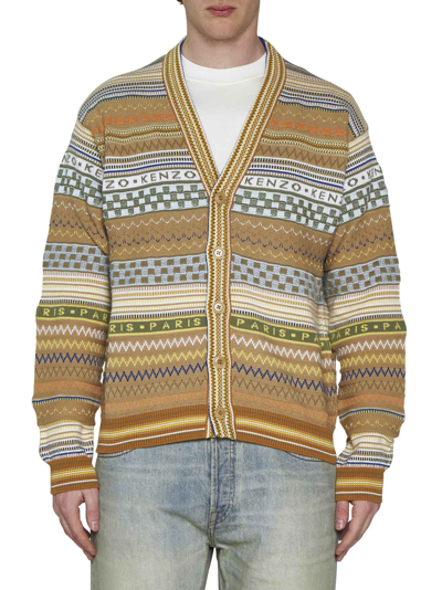 Shop Kenzo Cardigan In Multicolor