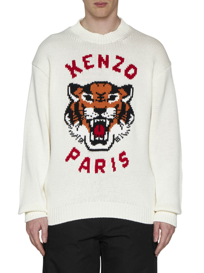 Shop Kenzo Sweater In Off White
