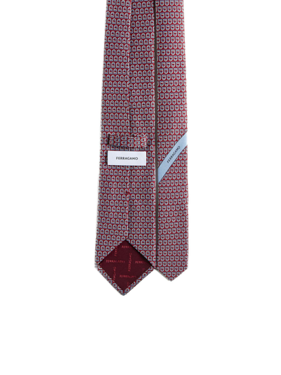 Shop Ferragamo Tie In F.rosso/azzurro