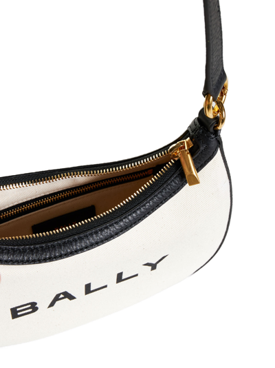 Shop Bally Shoulder Bag In Natural/black+oro