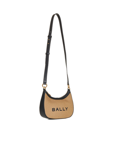 Shop Bally Shoulder Bag In Sand/black+oro