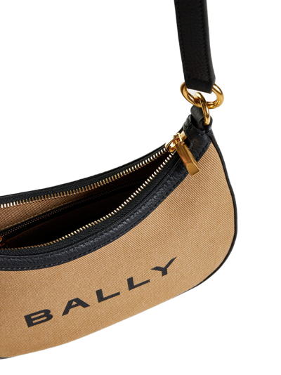 Shop Bally Shoulder Bag In Sand/black+oro
