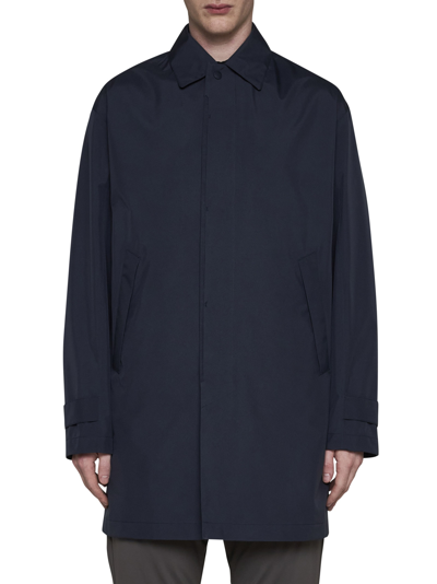 Shop Herno Laminar Raincoat In Blu Navy