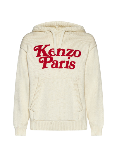 Shop Kenzo Fleece In Off White