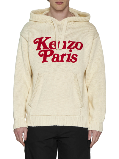 Shop Kenzo Fleece In Off White