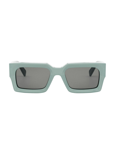 Shop Celine Men's Bold 3 Dots 54mm Rectangular Sunglasses In Sea Green Smoke
