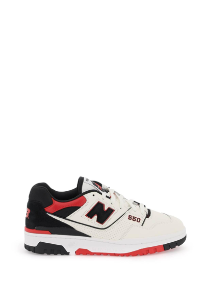 Shop New Balance 550 Sneakers In White,black,red