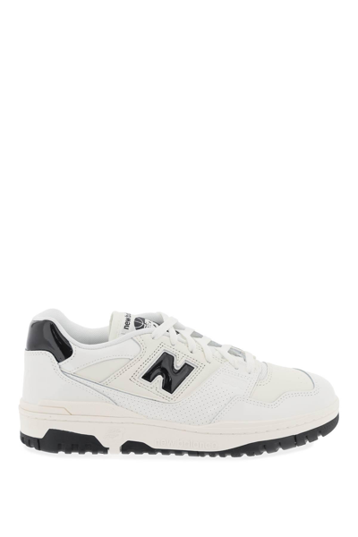 Shop New Balance "550 Patent Leather Sneakers In White,black