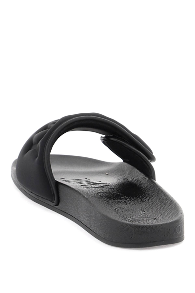 Jimmy Choo Slides With Logo In Black