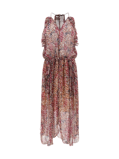 Shop Marant Etoile Fadelo Long Dress In Raspberry
