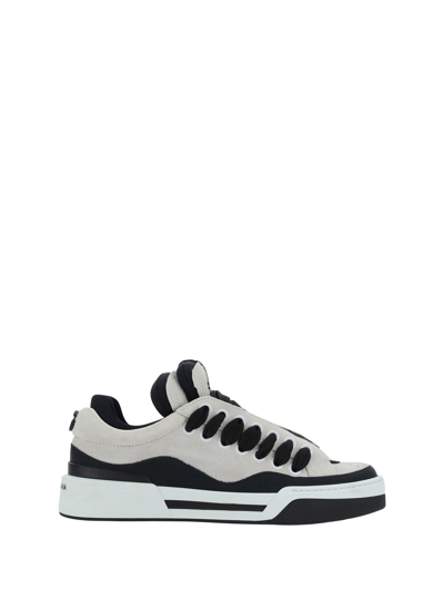 Shop Dolce & Gabbana New Roma Sneakers In Bianco/nero