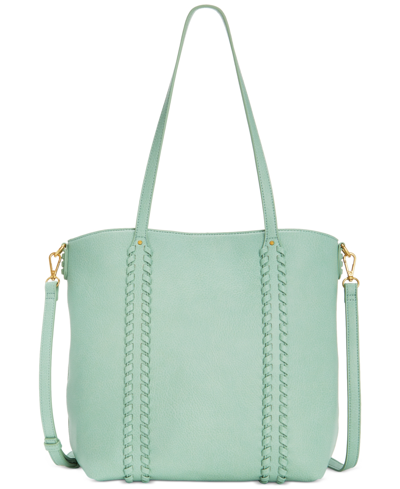 Shop Style & Co Whip-stitch Medium Tote Bag, Created For Macy's In Mint Sage