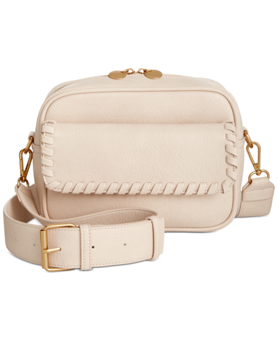 Shop Style & Co Whip-stitch Camera Crossbody, Created For Macy's In Alabaster
