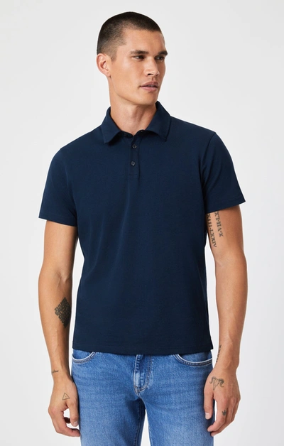 Shop Mavi Polo Shirt In Total Eclipse In Dark Blue