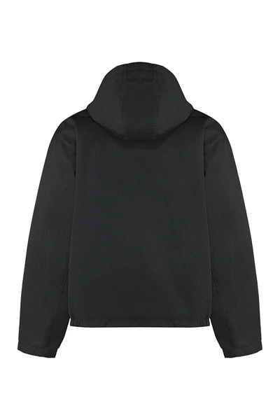 Shop Gucci Hooded Nylon Jacket In Black
