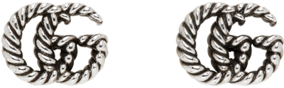 Shop Gucci Silver Double G Earrings In 0701 Argentoaurecobl