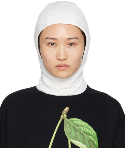 Shop Undercover White Crystal-cut Balaclava In Off White