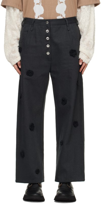 Shop Song For The Mute Black Daisy Trousers