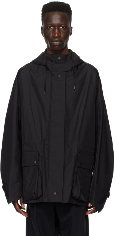 Shop Solid Homme Black Drawstring Jacket In 104b Black