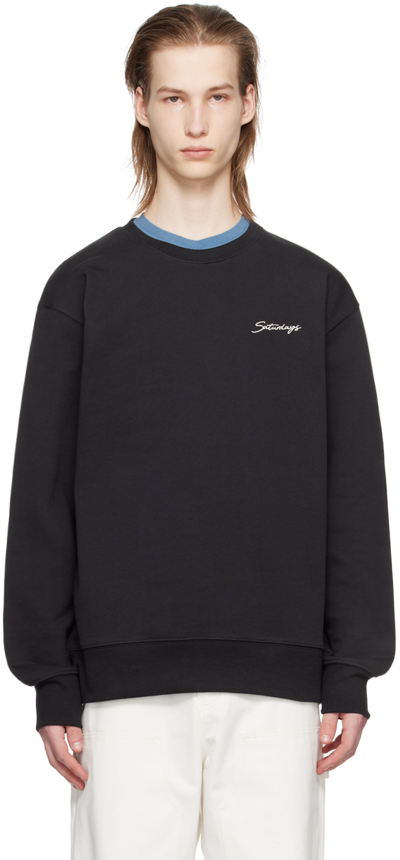 Shop Saturdays Surf Nyc Black Bowery Script Sweatshirt