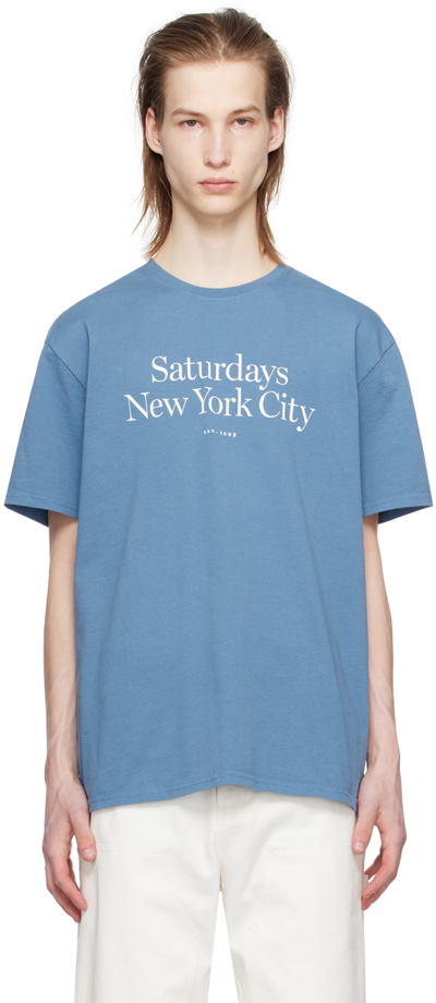 Shop Saturdays Surf Nyc Blue Miller T-shirt In Coronet Blue
