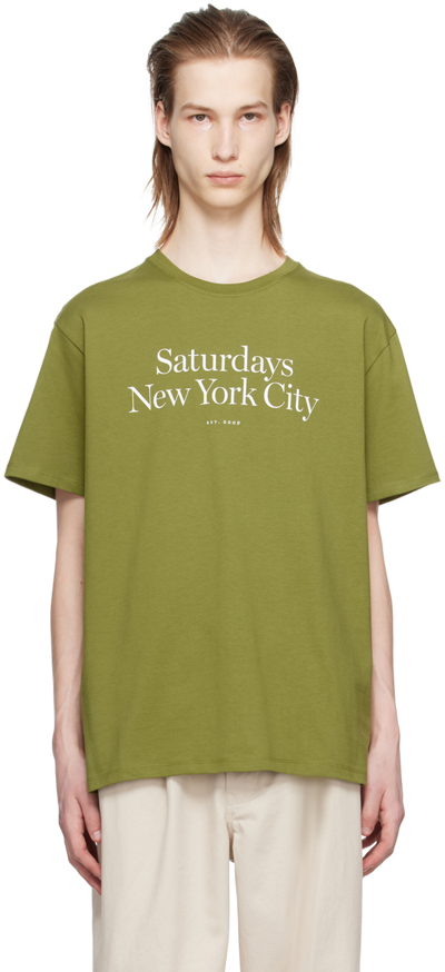 Shop Saturdays Surf Nyc Green Miller T-shirt In Mayfly