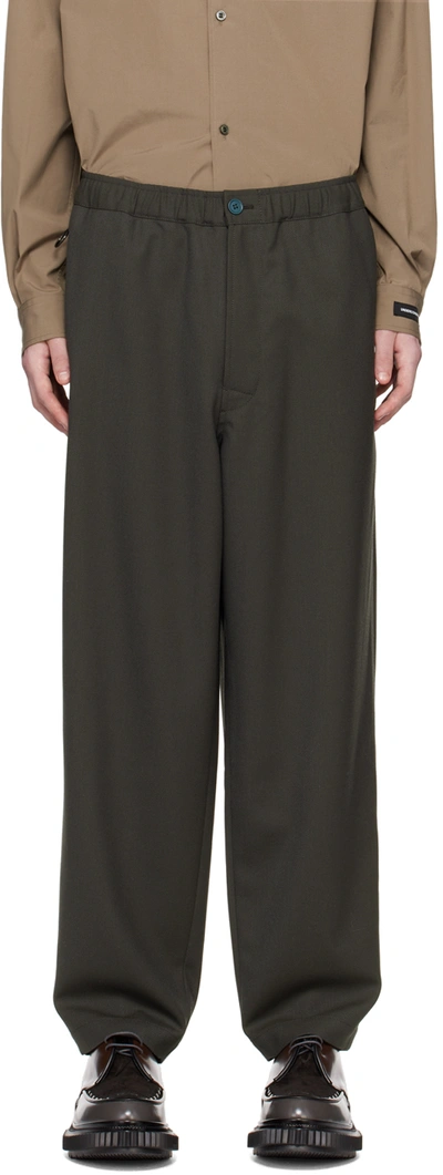 Shop Undercover Gray O-ring Trousers In Gray Khaki