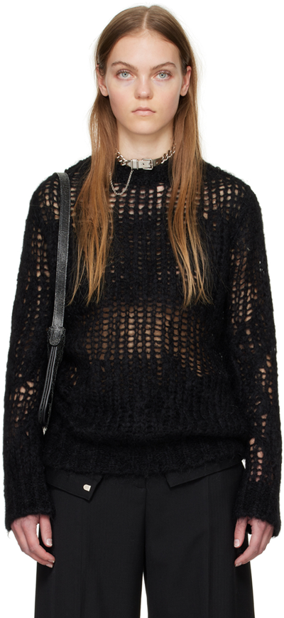 Shop Acne Studios Black Crewneck Sweater In 900 Black