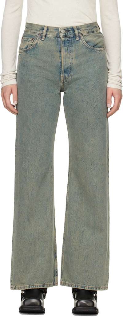 Shop Acne Studios Blue Loose-fit Jeans In Buf Blue/beige