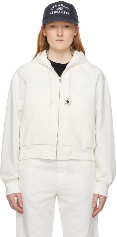 Shop Carhartt White Amherst Jacket In Wax