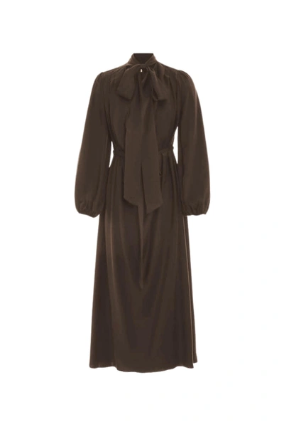 Shop Zimmermann Silk Billow Dress In Chocolate In Black