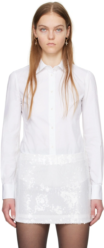 Shop Dolce & Gabbana White Button Shirt In W0800 Bianco Ottico