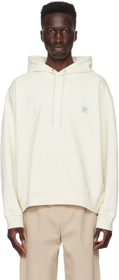 Shop Solid Homme Off-white Embroidered Hoodie In 749e Beige