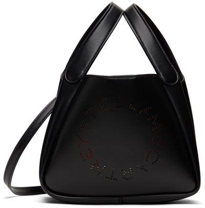 Shop Stella Mccartney Black Logo Bucket Bag In 1000 Black