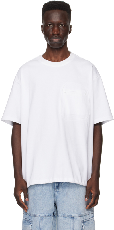 Shop Solid Homme White Pocket T-shirt In 716w White