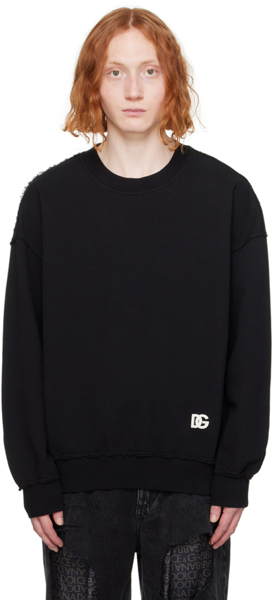 Shop Dolce & Gabbana Black Printed Sweatshirt