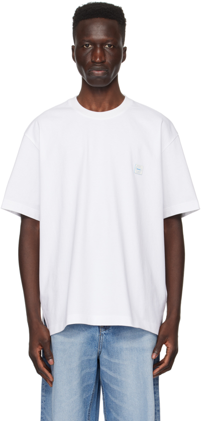 Shop Solid Homme White Embroidered T-shirt In 731w White