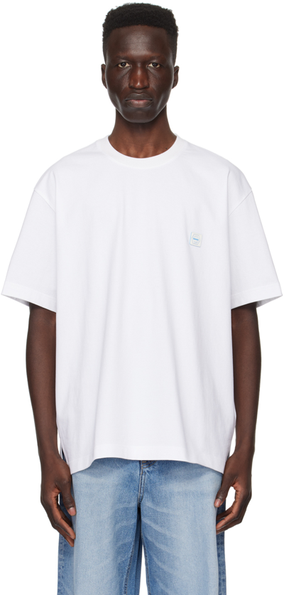 Solid Homme White Snow Mountain Back Logo T-shirt In 731w White