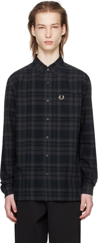 Shop Fred Perry Black Check Shirt In 102