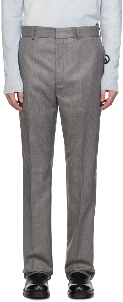 Shop Acne Studios Gray Tailored Trousers In Dfl Vintage Grey Mel