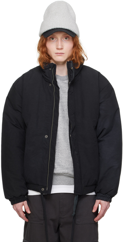 Shop Acne Studios Black Garment-dyed Jacket In Bg3 Navy