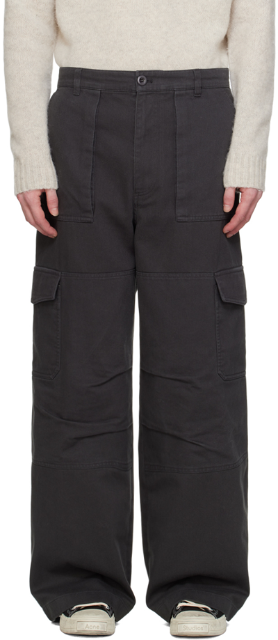 Shop Acne Studios Gray Flap Pocket Cargo Pants In Aa3 Dark Grey