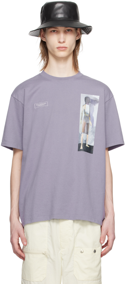 Shop Undercover Purple Printed T-shirt In Gray Purple