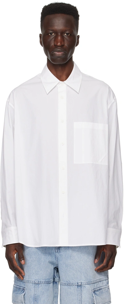 Shop Solid Homme White Cloud Shirt In 508w White