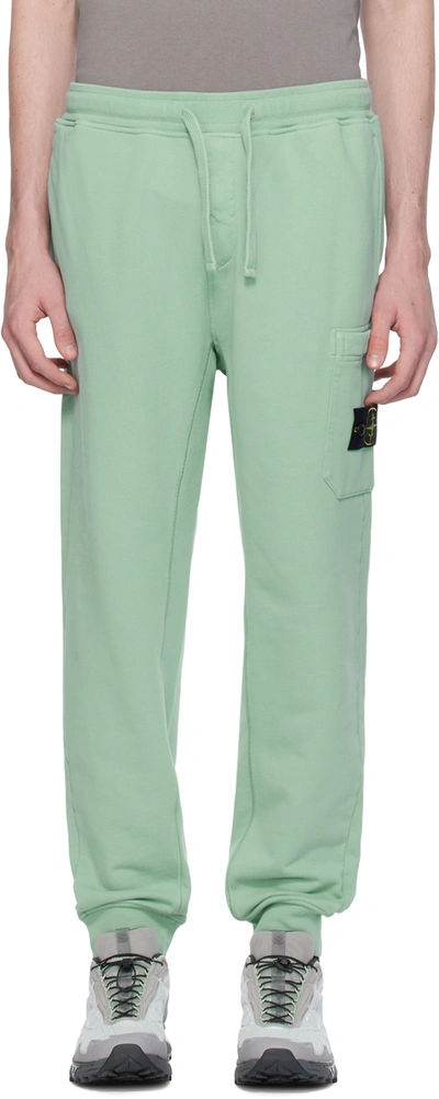 Shop Stone Island Green Patch Sweatpants In V0052 Light Green