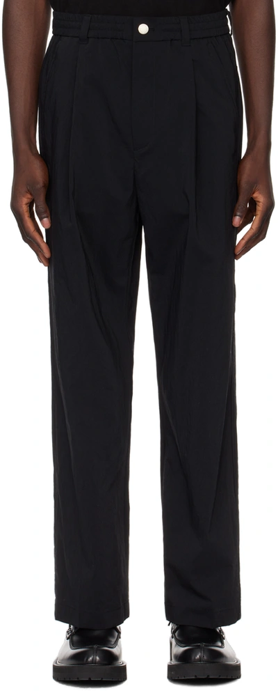 Shop Solid Homme Black Drawstring Trousers In 705b Black